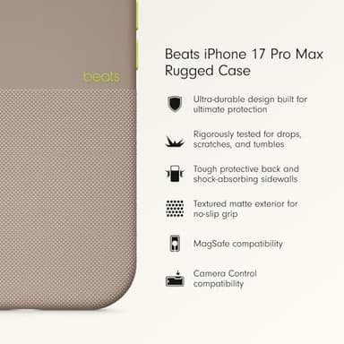 Beats iPhone 17 Pro Max Rugged Case with MagSafe & Camera Control, Scratch & Drop Tested, Matte Texture with Microfiber Lining - Alpine Gray - Image 2