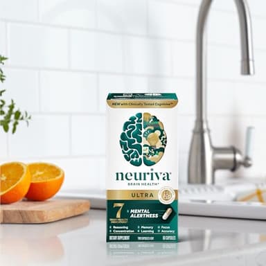 NEURIVA Ultra Decaffeinated Clinically Tested Nootropic Brain Supplement for Mental Alertness, Memory, Focus & Concentration, Cognivive, Neurofactor, Phosphatidylserine, Vitamins B6 B12, 60 Capsules - Image 20