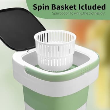 Portable Washing Machine, 15.5L Upgraded with Spin Basket Laundry Machine, 3 Cleaning Modes Suitable for Small Clothes, Foldable Design Ideal for Hotel, Home, Apartment and Campain - Image 6
