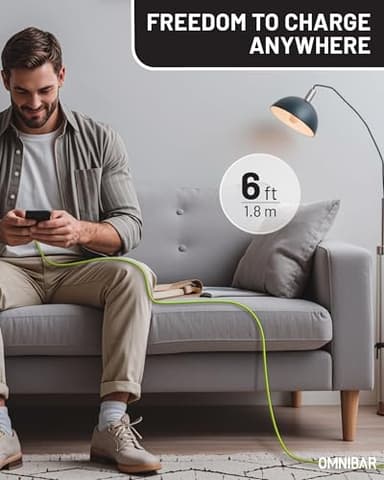 USB C to USB C Cable, 240W USB C Charger Cable Fast Charging for iPhone 16/15 iPad MacBook, Flow Silicone USB Type C Charger Cord for Galaxy S24 Pixel 9 Tablet Laptop JBL Switch GoPro (6FT,Lime Green) - Image 7