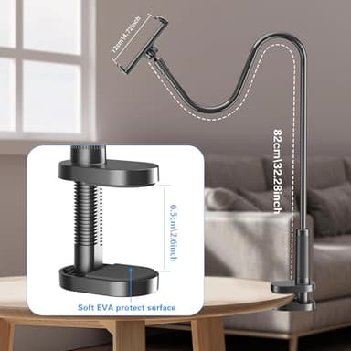 Kefotic Gooseneck Tablet Holder for Kindle Reading in Bed with Page Turner Remote, Hands Free Desk Bedside Lazy Arm Stand for Kindle Accessories, Gifts for Readers - Image 7