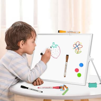 AMUSIGHT Dry Erase Magnetic White Board, 16" x 12" Double-Sided Desktop Whiteboard with Stand, Portable Small Whiteboard Set for Drawing, Office, Home, School - Image 6