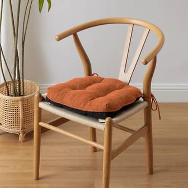 IPYNBAP Chair Cushions for Dining Chairs Set of 4, Kitchen Chair Cushions, Chair Pads with Ties and Non Slip Backing, Tufted Memory Foam Seat Cushion 4 Pack, 15.5" x 15.5" x 4", Rust, Halloween - Image 7