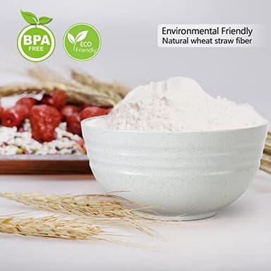 【NOT CERAMIC】Unbreakable Cereal Bowls, 25 OZ Wheat Straw Bowls Microwave and Dishwasher Safe BPA-Free Eco-Friendly Bowl Beige Color for Cereal, Serving ,Soup, Oatmeal, Pasta and Salad（Set Of 6） - Image 2