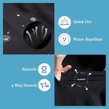 FREDRM Men's Swim Trunks with Compression Liner Quick Dry Bathing Suit Stretch Beach Board Shorts with Zipper Pockets (A-White, M) - Image 6