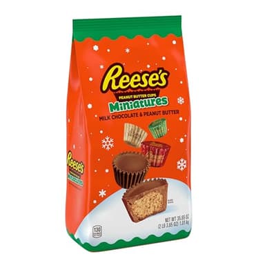 REESE'S Miniatures Milk Chocolate Peanut Butter Cups, Christmas Candy Bag, 35.65 oz - Image 3