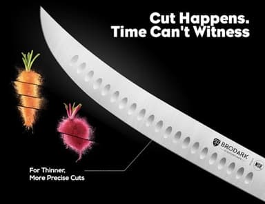 BRODARK Butcher Knife - 10" Curved Breaking Knife with Full Tang Handle - High Carbon Stainless Steel Scimitar Knives - NSF Certified, Steel-King Series - Image 4