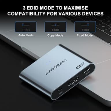 PORTTA HDMI Splitter 1 in 2 Out 4K Duplicate/Mirror Screen Only (Not Extend), with 3 EDID Mode, Compatible with PC, Laptop, Security Cam, Apple TV, PS4, PS5 etc - Image 4