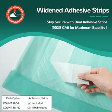 MILDPLUS Bed Pads with Adhesive Strips 30''X36'', 30 Count | Extra Large XL Underpads | Secure & Waterproof Chucks for Incontinence Care | for Adults, Seniors, Kids & Pets - Image 2