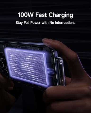 Baseus USB C Cable, 100W 5A Fast Charging Right Angle USB C to USB C Cable, Type C Charger Cord with Atmosphere Light for iPhone 16 15 Pro Plus Pro Max, Galaxy S24/S23, MacBook, iPad, (3.3ft) - Image 5