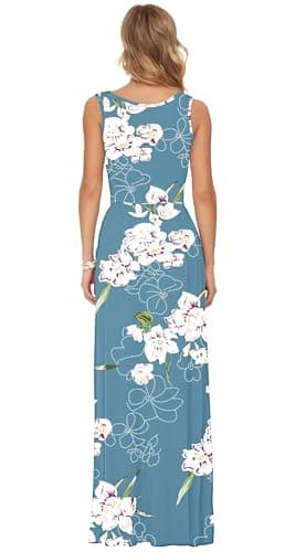 AUSELILY Women's Summer Sleeveless Loose Maxi Dress Casual Long Dresses with Pockets 2025 New (3XL, Light Blue) - Image 5