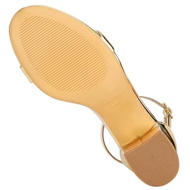 Women's Strappy Chunky Block Low Heeled Sandals 2 Inch Open Toe Ankle Strap High Heel Dress Sandals Daily Work Party Shoes Gold Size 9 - Image 5