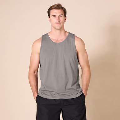 Amazon Essentials Slim-Fit Men's Tank, Grey, Large - Casual Wear - Image 6