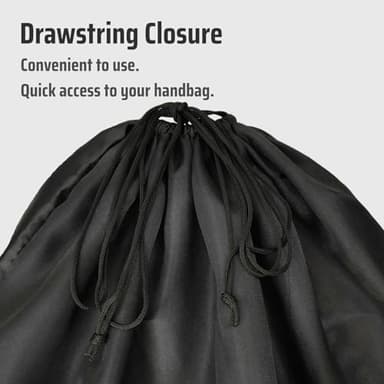 2 Pack Satin Dust Bags for Handbags with Clear Window. Silky Dust Cover for Handbag. Purse Storage Bags. Dustproof Drawstring Bag for Shoes and Boots. (Black, W23.6"xH19.6") - Image 5
