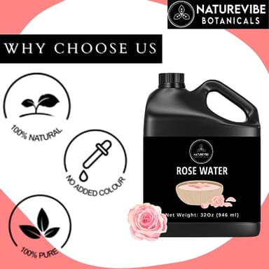 Naturevibe Botanicals Rose Water Hydrosol 946ml | 100% Pure and Natural | Great for Skin Care and Hair Care - Image 8