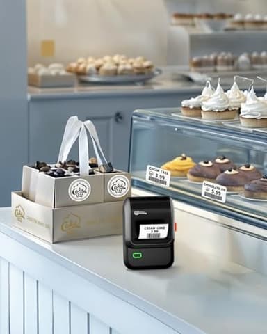 Ponek Label Maker, M100 Address Label Maker, Barcode Label Printer with 2000 Icons and 300 Templates, Bluetooth Thermal Label Printer for Small Business, Home, Logo, Office, School, Black - Image 4