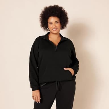 Amazon Essentials Women's Long-Sleeve Fleece Quarter-Zip Top (Available in Plus Size), Black, X-Small - Image 6