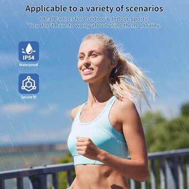 Eigsupia Open Ear Headphones, Bluetooth Headphones 5.3 Sports with Smart Digital Display, 36H Playtime, IP54 Waterproof, Wireless Earbuds Lightweight Design Fit Cycling, Running, Workout (Black) - Image 7