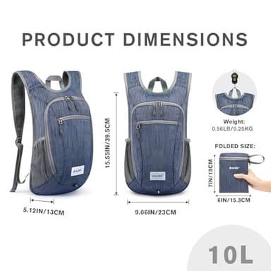 G4Free 10L/15L Hiking Backpack Lightweight Packable Hiking Daypack Small Travel Outdoor Foldable Shoulder Bag - Image 3