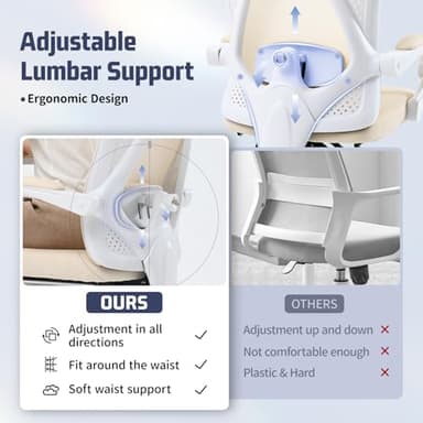 Ergonomic Office Chair with Retractable Footrest, 400LBS Capacity,Synchronized Armrest, Breathable Mesh, Adjustable Lumbar Support - Image 5