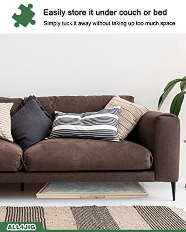 ALL4JIG 1500 Pieces Rotating Puzzle Board with 6 Drawers and Cover,25"x34"Portable Wooden Jigsaw Puzzle Table for Adults,Lazy Susan Spinning Puzzle Boards Birthday Gift for mom - Image 8