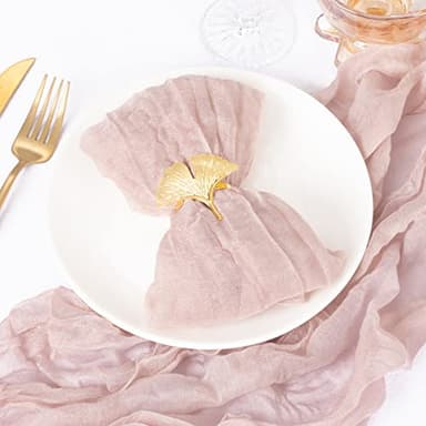 DeZerlor 30 Pack Pink Cheesecloth Napkins Fall Thanksgiving Cloth Napkins Set of 30 Pale Pink Dinner Table Napkins Bulk 21x21 Inches for Wedding Bridal Girl Baby Shower Sweet 16 Party - Image 3
