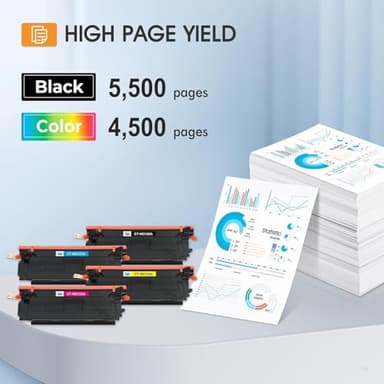 212A 212X Toner Cartridges 4 Pack Compatible for HP 212A 212X W2120A W2120X (with Chip) for Color Laserjet Enterprise M555dn M554dn M555x M554 M555 MFP M578 Series Printer Ink (New Version-BK/C/Y/M) - Image 2