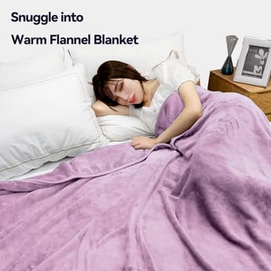 Fleece Blanket Lightweight Throw Blankets for Sofa,Couch,Bed,Super Soft Cozy Microfiber Blanket(Lilac，9090) - Image 3