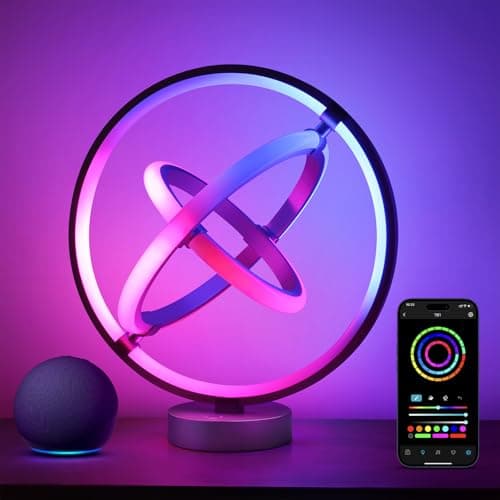 Lepro TB1 AI Smart Table Lamp, RGB+IC Addressable Color Changing Desk Light Alexa Google Home Enable, Music Sync, DIY Endless Scenes, APP Control Cool LED Lamp for Room Decor Ambient Lighting, 2.4 GHz - Image 1