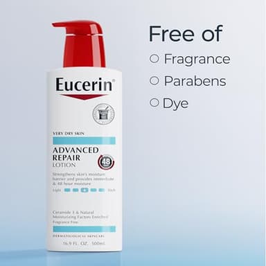 Eucerin Advanced Repair Body Lotion for Very Dry Skin, Unscented Lotion Formulated with Ceramides, 16.9 Fl Oz Bottle - Image 7