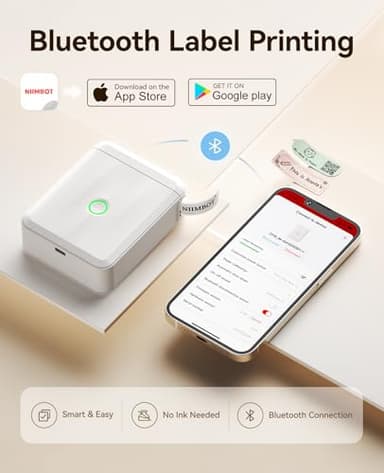 NIIMBOT Label Maker Machine Bluetooth Label Printer for School Home Office Organization, Wireless Mini Labeler D110 Upgraded Version, Label Machine with Label, White - Image 5