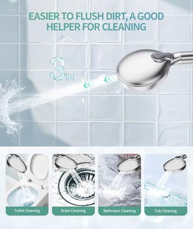 Filtered Shower Head with Handheld, High Pressure 9 Spray Mode Chrome Showerhead with Filters,detachable shower head,Water Softener Filters Beads for Hard Water -Remove Chlorine - Image 5