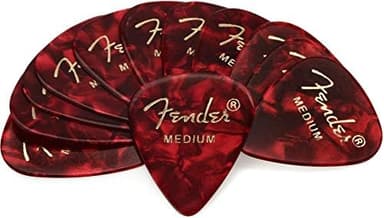 Fender Premium Celluloid Guitar Picks 351 Shape, Guitar Accessories, Red Moto, Medium, 12-Pack - Image 3