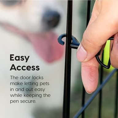 IRIS USA 24" 8-Panel Metal Pet Dog Puppy Playpen, Indoor/Outdoor Dog Fence, 58 x 58 x 24, Foldable, Customizable, Black - Image 5