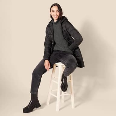 Amazon Essentials Women's Fisherman Cable Turtleneck Sweater (Available in Plus Size), Charcoal Heather, Small - Image 5