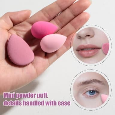 BS-MALL 10 Pcs Premium Makeup Sponges For Foundation - Beauty Blender Sponge Set With Finger & Triangle Puffs For Multi-purpose Use, Travel Essential & Daily Makeup (Diamond) - Image 5