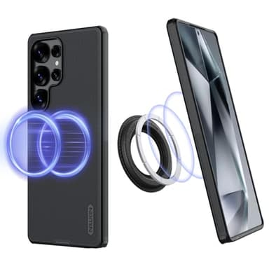 Nillkin Samsung Galaxy S25 Ultra MagSafe Case, Military-Grade Protection, Slim Soft Bumper Protective Cover with Magnetic Mount, Shockproof Protective, TPU+PC Phone Case Black - Image 1