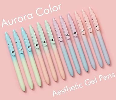 LINFANC 12 Pack Gel Pens Cute Medium Point 0.7mm Black Ink for Journaling Aesthetic School Supplies Office Supplies - Image 2