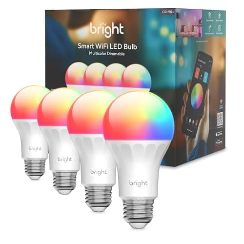 U-tec Smart Light Bulbs, 1100 Lumen, 90+CRI WiFi Mesh & Bluetooth Color Changing A19 Light Bulb, 16 Million DIY Colors RGB Light Bulbs, Compatible with Alexa, Google Assistant Home App, 4 Pack - Image 1