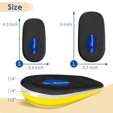 Dr. Shoesert Adjustable Orthopedic Heel Lift, 3-Layer Height Increase Insoles for Heel Pain and Leg Length Discrepancy, Heel Wedge Inserts for Achilles Tendonitis (Black, Large) - Image 2