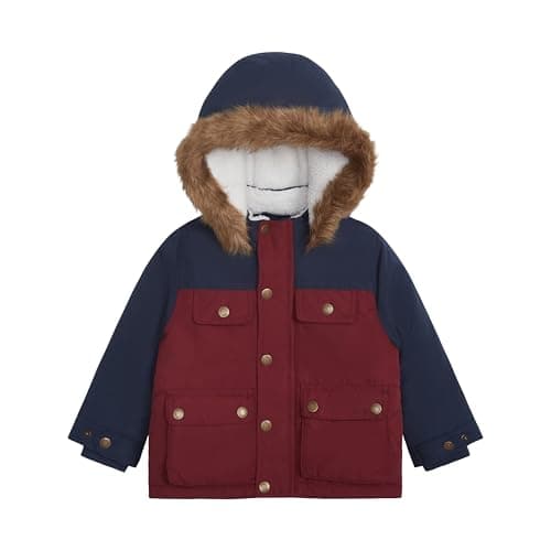 Carter's Baby Boys Warm Winter Parka Hooded Jacket, Navy, 18 Months - Image 1