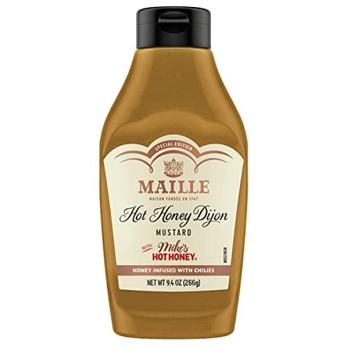 Maille x Mike's Hot Honey Special Edition Savory-Sweet Condiment with a Spicy Kick Hot Honey Dijon Mustard Gluten-Free, Shelf-Stable 9.4oz - Image 1