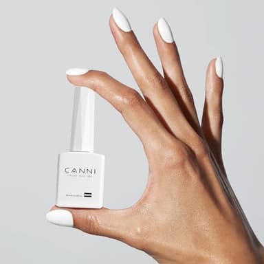 CANNI White Gel Nail Polish, 1Pcs Pure White Gel Polish Color High Gloss Soak Off U V Nail Manicure Salon DIY - Image 7