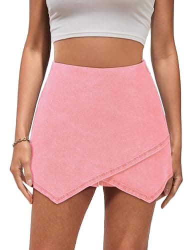 Luvamia Asymmetrical Skort - Skirts for Women Summer Resort Wear 2024 - Gossamer Pink X-Large (Size 16 / 18) - Image 1