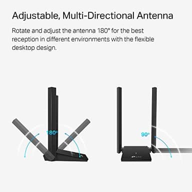 TP-Link USB WiFi Adapter, AC1300Mbps Dual Band 5dBi High Gain Antenna 2.4GHz/ 5GHz Wireless Network Adapter for Desktop PC (Archer T4U Plus)- Supports Windows 11/10, Mac OS 10.9-10.14 - Image 6