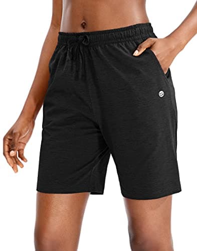 G Gradual Women's Bermuda Shorts Jersey Shorts with Deep Pockets 7" Long Shorts for Women Lounge Walking Athletic (Black, XX-Large) - Image 1