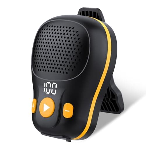 ZYHKON Wearable Bluetooth Speaker, Clip-on Wireless Portable Speakers, IP56 Waterproof Clip Speaker Up to 18 Hours Battery Life, Built-in Mic for Hands-Free Music/Calls, Black and Yellow - Image 1