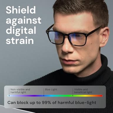 Gaoye Matte Black Blue Light Glasses for Computer & Gaming - Anti UV Ray Lenses, Scratch-Resistant & Comfort Fit - Image 2