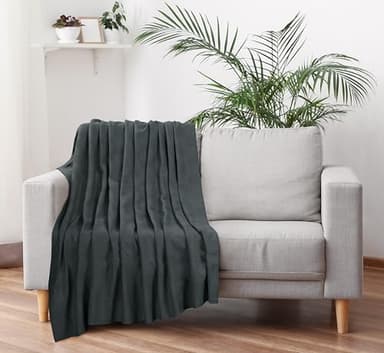 Utopia Bedding Smoke Gray 100% Cotton Blanket [Full Size - 90x84 Inch] 350GSM Lightweight, Soft and Breathable Thermal Blanket for All Seasons - Image 9