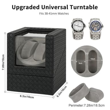 Watch Winder with Japanese Motor – Silent Adjustable Rotation, Premium PU Leather Dual Automatic Watch Winder, Soft Interior,Luxurious Display Case for Automatic Watches - Image 6
